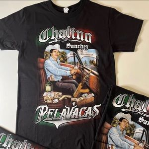 CHALINO SANCHEZ FAN PELAVACAS BLACK T-SHIRT